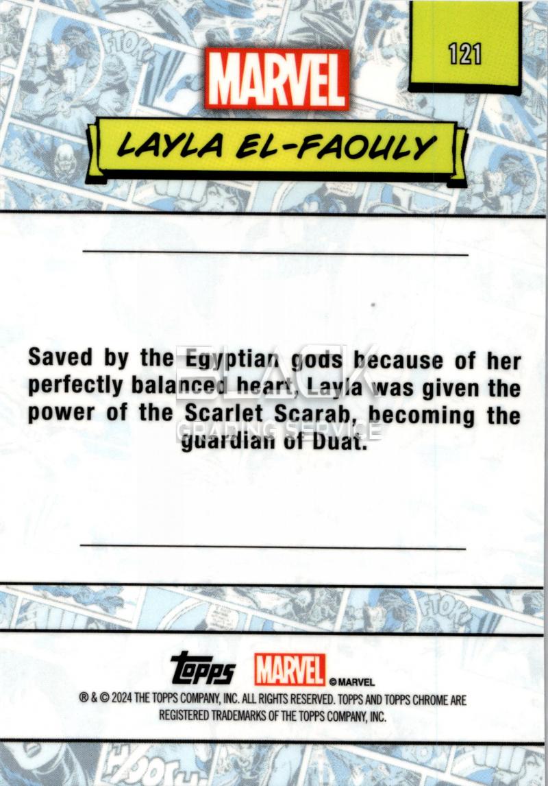 Back - Topps Chrome Marvel Saphire Edition