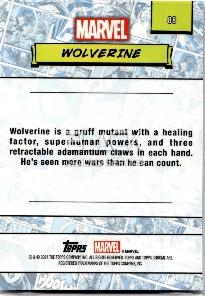 Back - Topps Chrome Marvel Saphire Edition