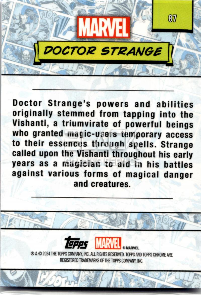 Back - Topps Chrome Marvel Saphire Edition