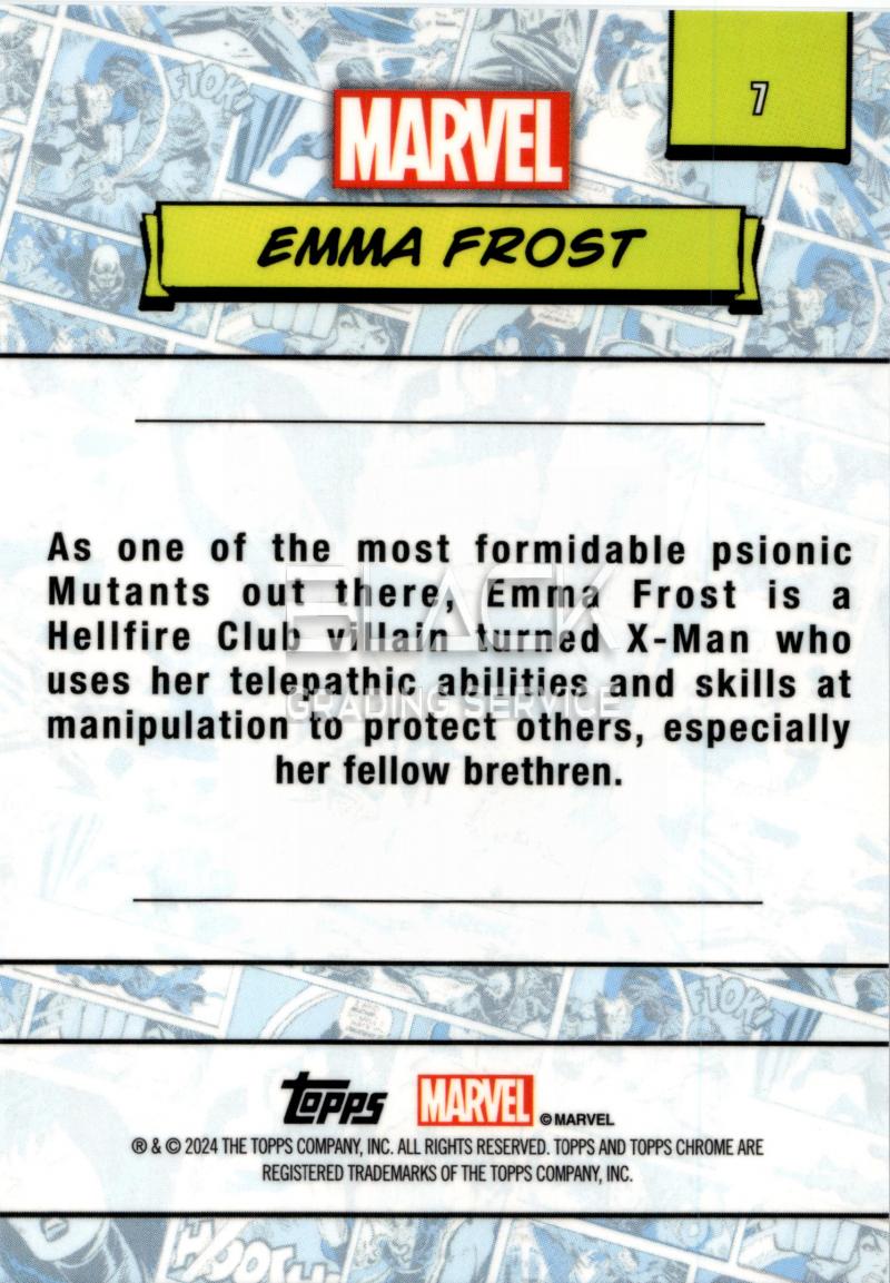 Back - Topps Chrome Marvel Saphire Edition