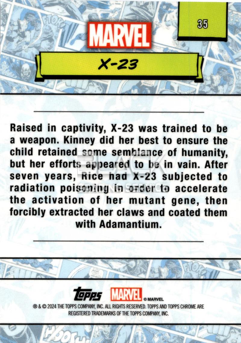 Back - Topps Chrome Marvel Saphire Edition