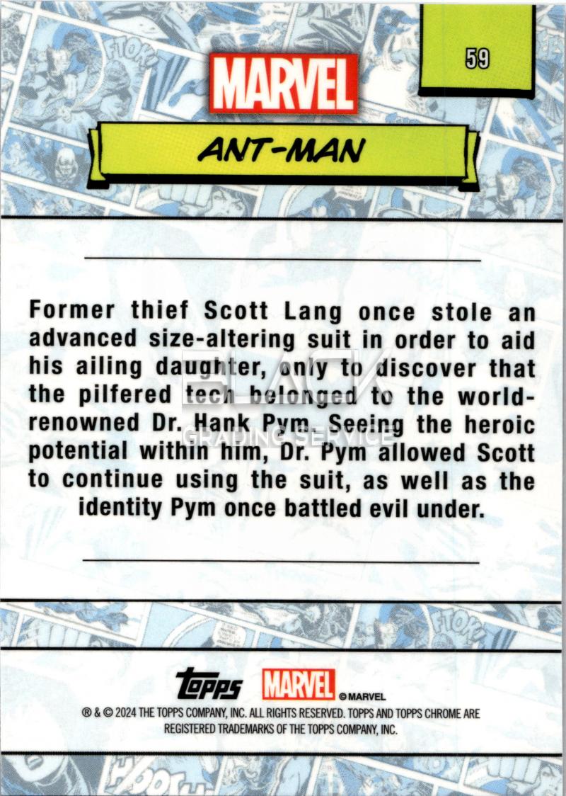 Back - Topps Chrome Marvel Saphire Edition