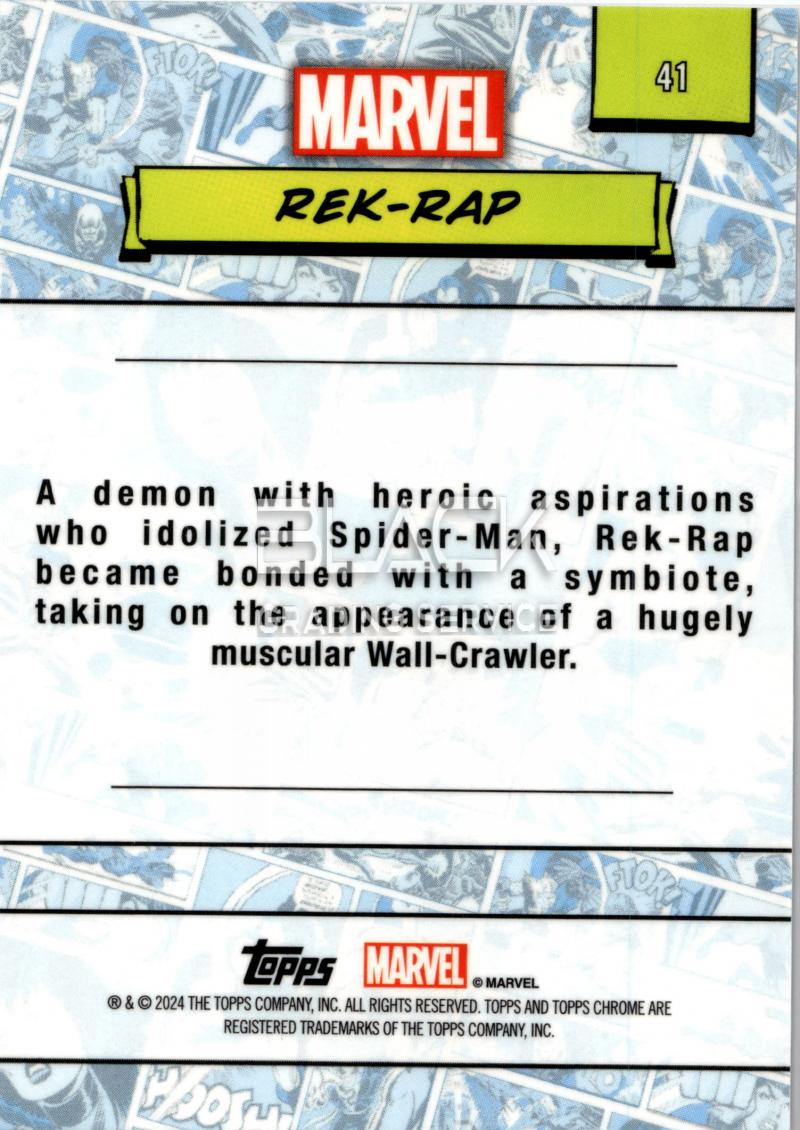 Back - Topps Chrome Marvel Saphire Edition