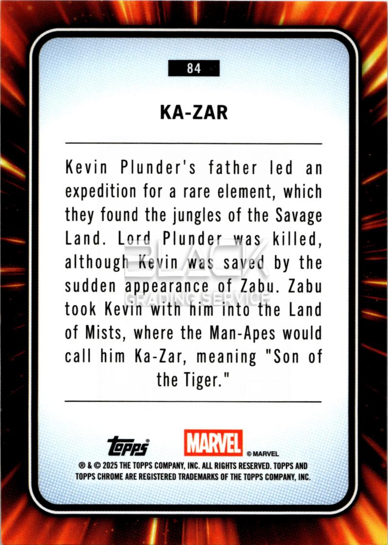 Back - Topps Chrome MARVEL