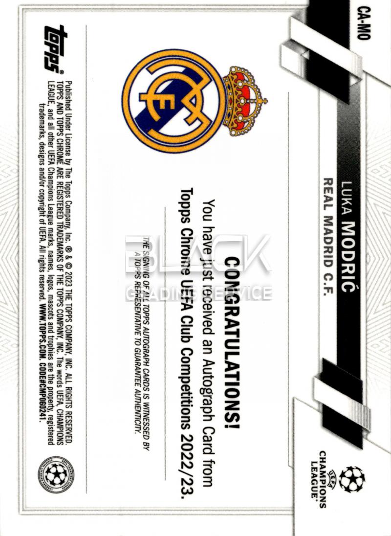 Back - Topps Chrome UCC