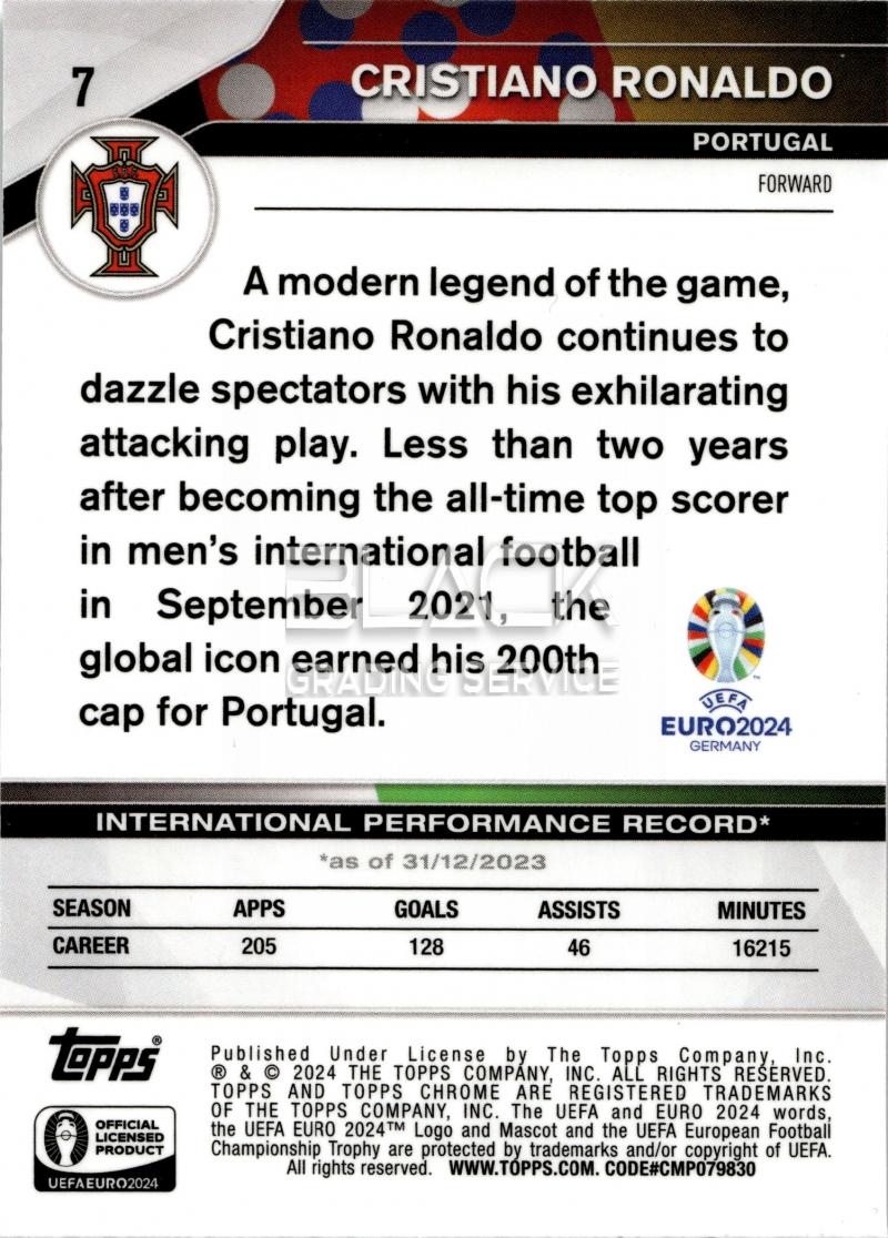 Back - Topps Chrome UEFA EURO 2024