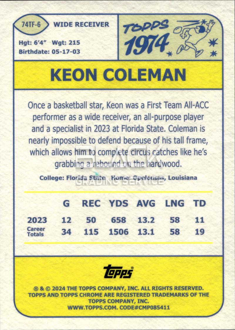 Back - Topps Chrome Football