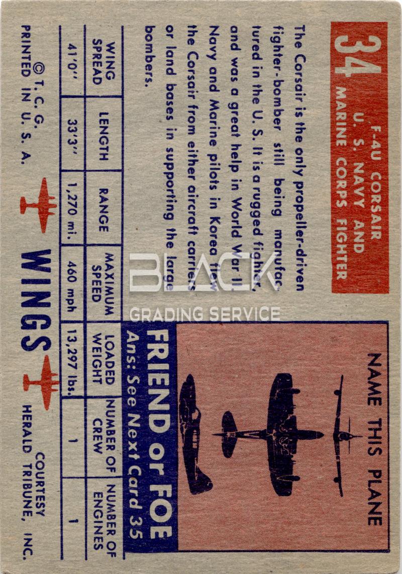 Back - Topps Wings U.S. Navy And Marine Corps Fighter