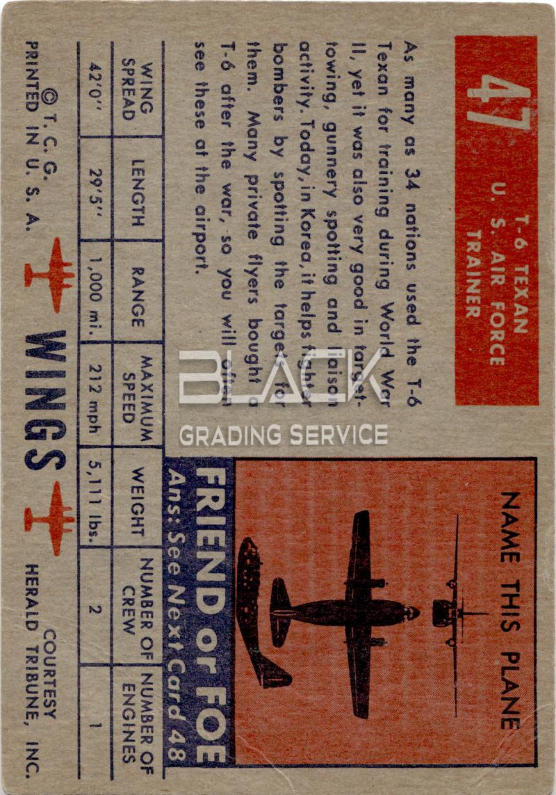 Back - Topps Wings U. S. Air Force Trainer