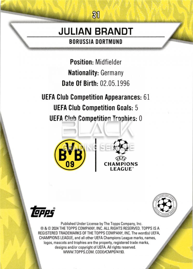 Back - Topps UCC Superstars