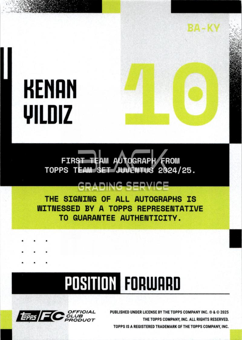 Back - Topps Juventus Team Set