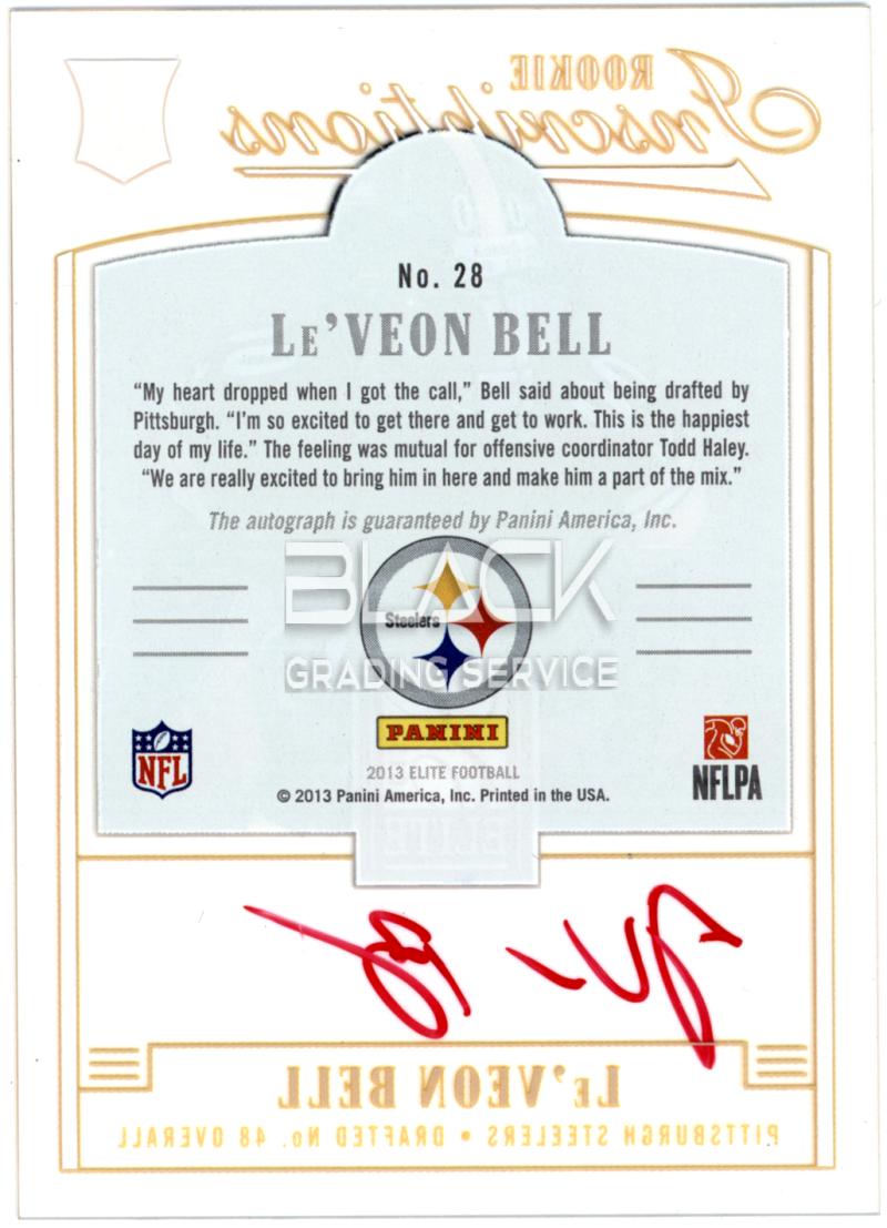Back - Panini Elite Rookie Inscriptions