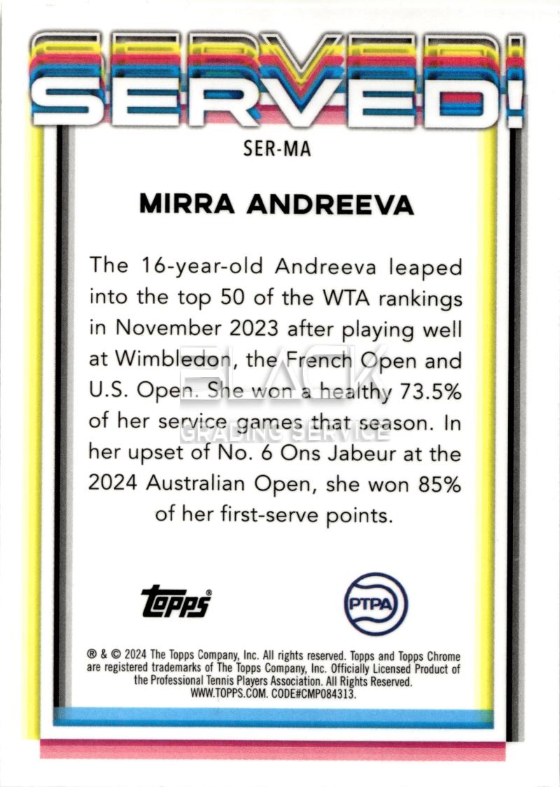 Back - Topps Chrome Tennis