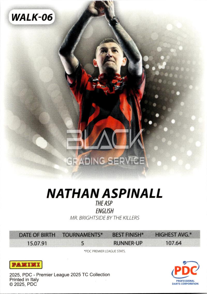 Back - Panini Premier League Darts