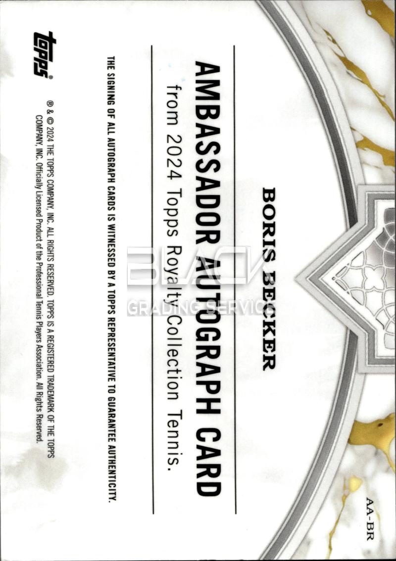 Back - Topps Royalty Collection Tennis 