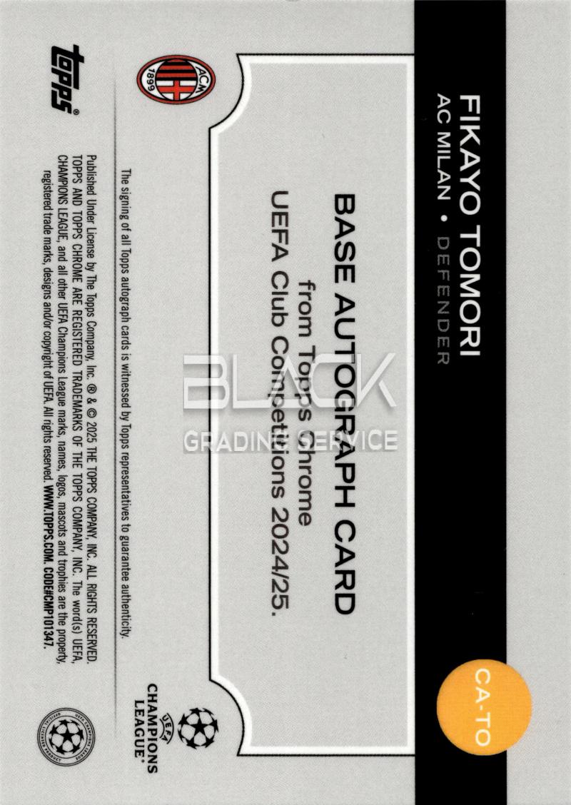 Back - Topps Chrome 