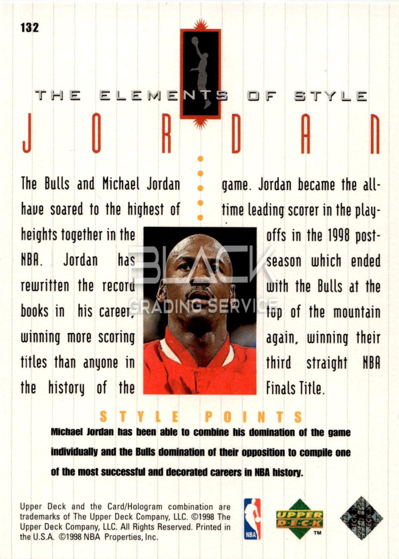 Back - Upper Deck MJ Living Legend-The Elements of Style