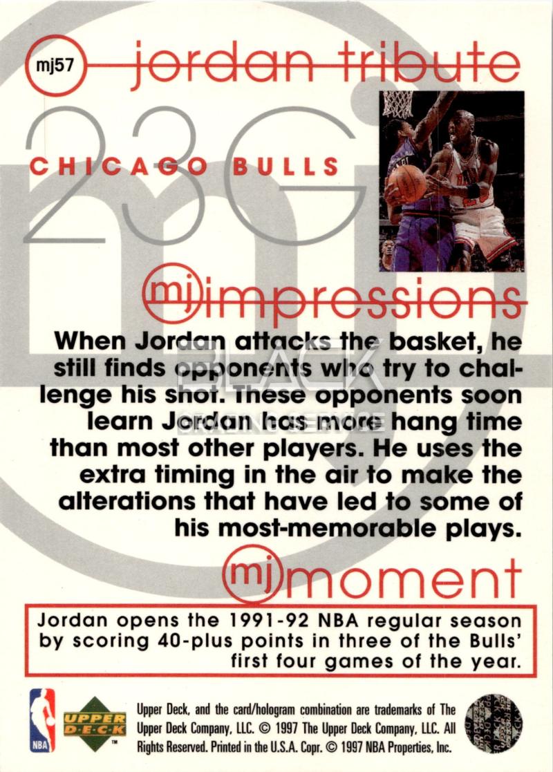 Back - Upper Deck Jordan Tribute-mj Impressions