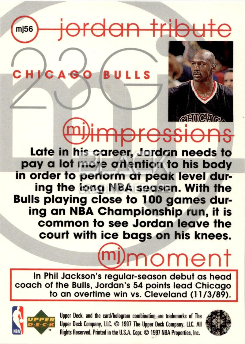 Back - Upper Deck Jordan Tribute-mj Impressions