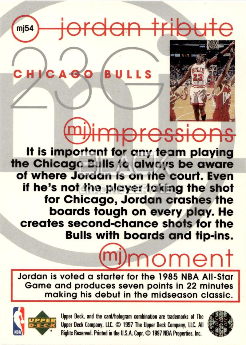 Back - Upper Deck Jordan Tribute-mj Impressions