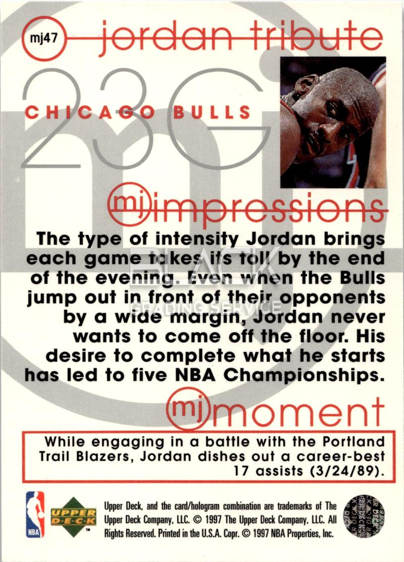 Back - Upper Deck Jordan Tribute-mj Impressions