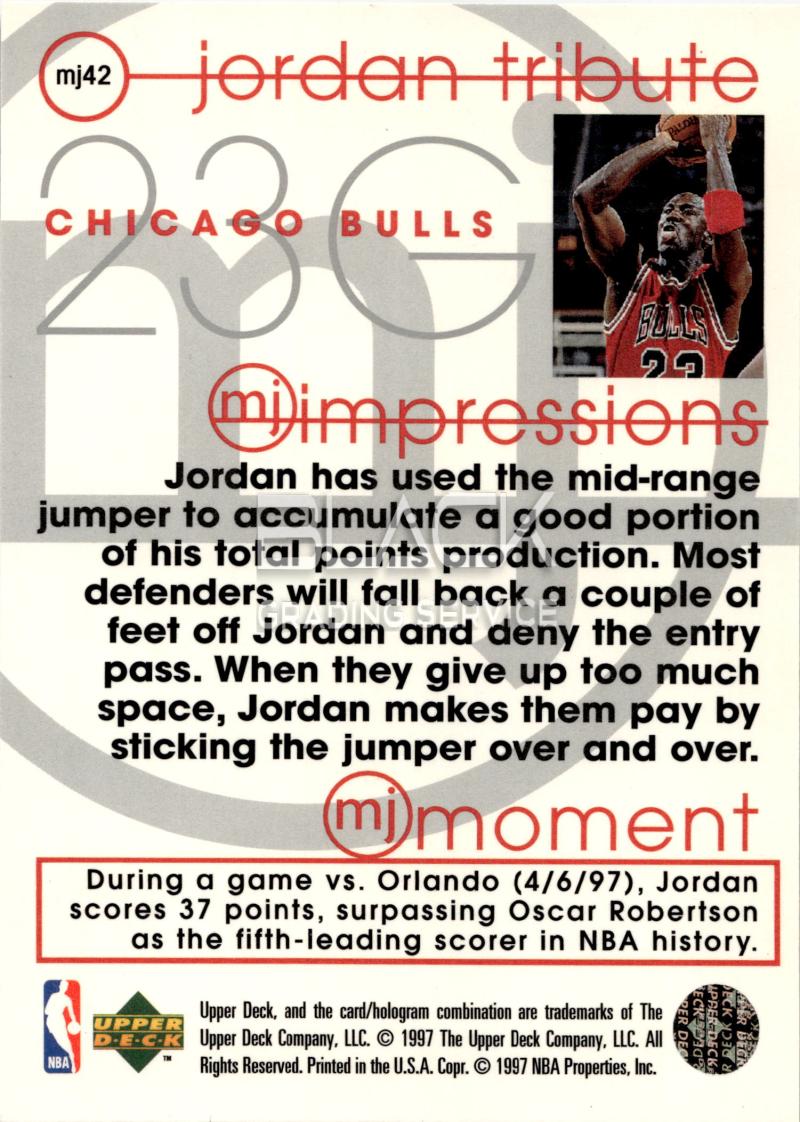 Back - Upper Deck Jordan Tribute-mj Impressions