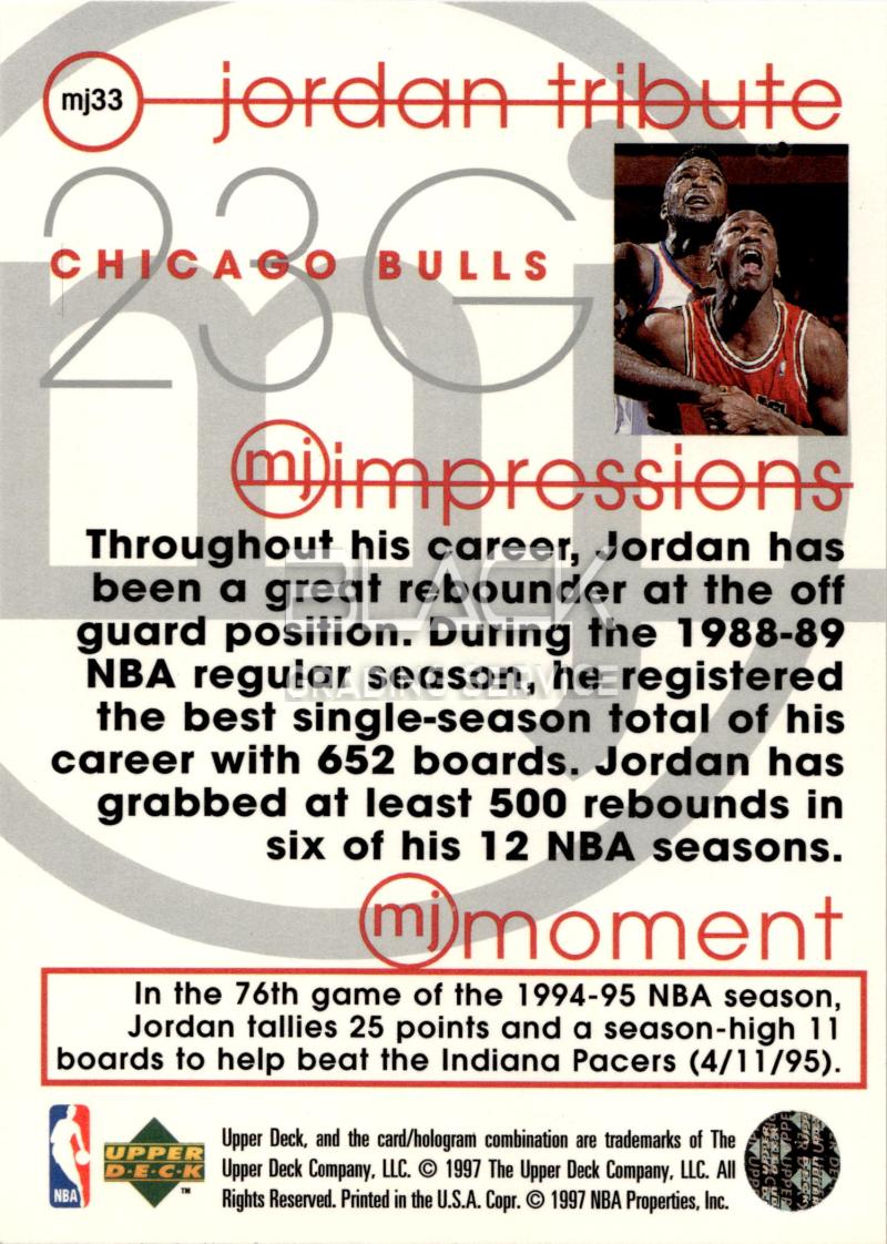 Back - Upper Deck Jordan Tribute-mj Impressions