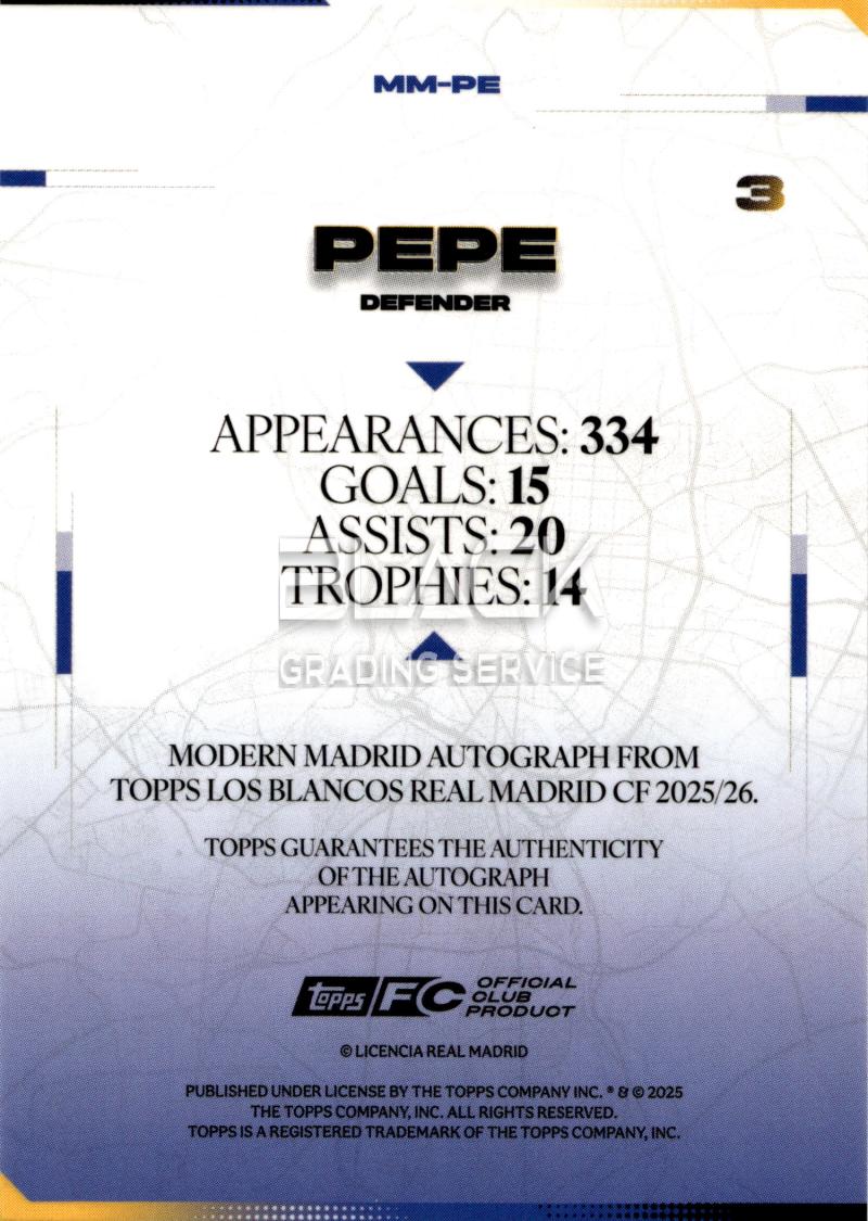 Back - Topps Real M. Los Blancos