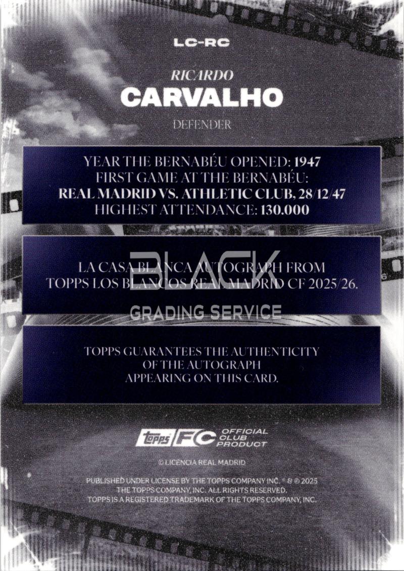 Back - Topps Real M. Los Blancos