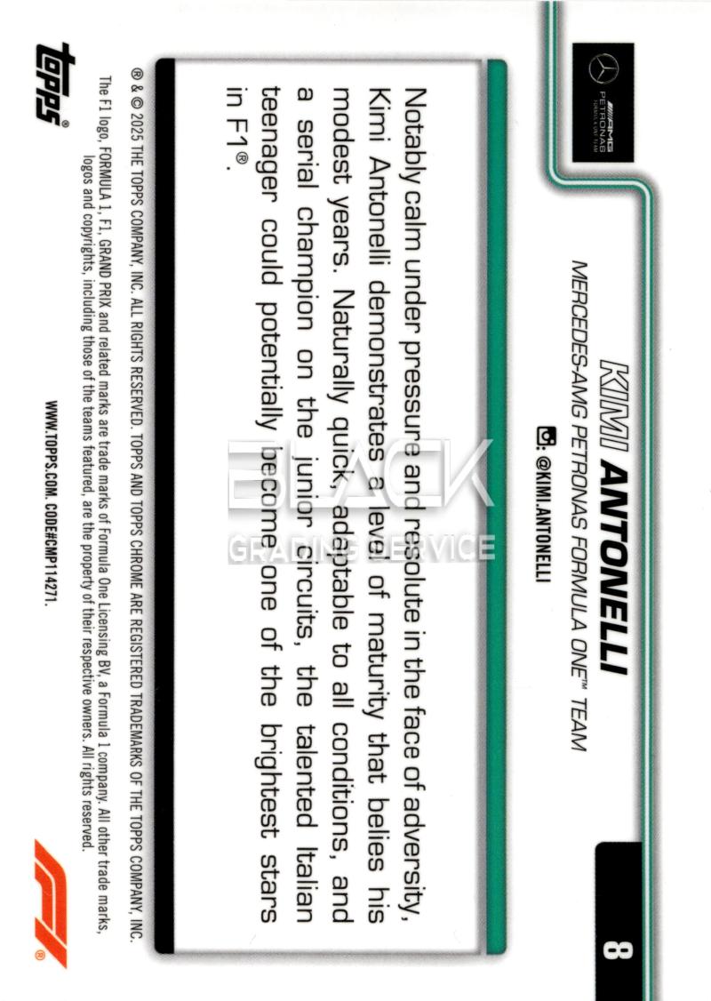 Back - Topps Chrome Formula 1 Racing