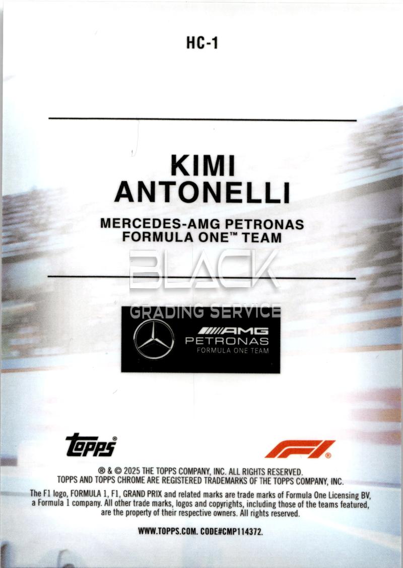 Back - Topps Chrome Formula 1 Racing