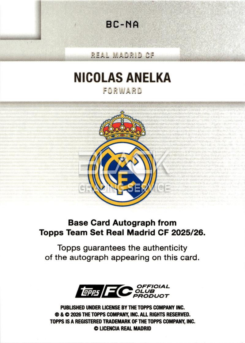 Back - Topps Real Madrid Team Set