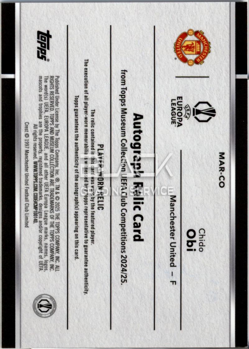 Back - Topps UCC Museum Collection
