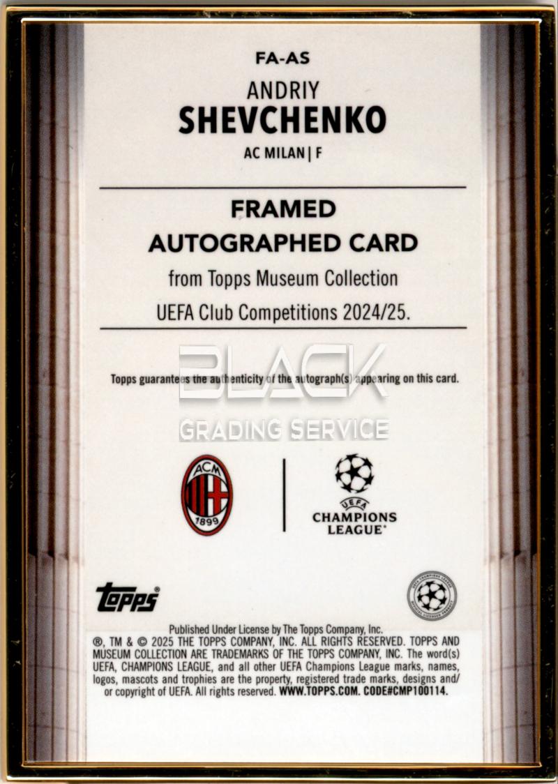 Back - Topps UCC Museum Collection