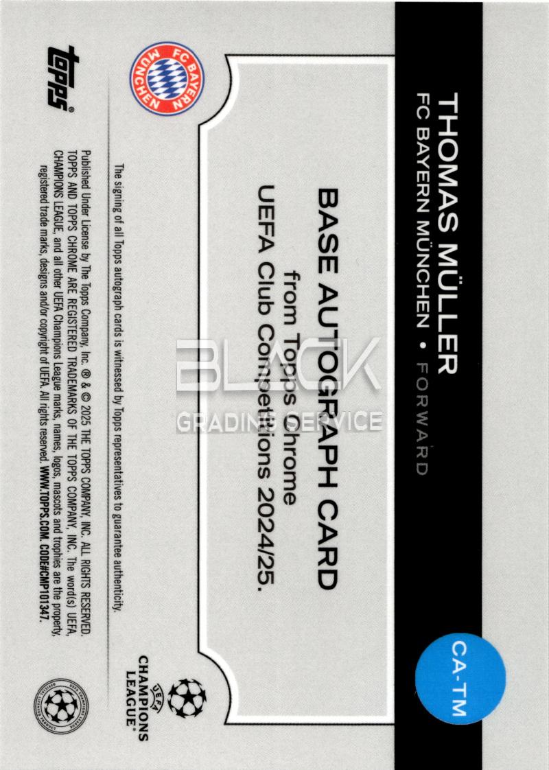 Back - Topps Chrome Uefa Club Competitions