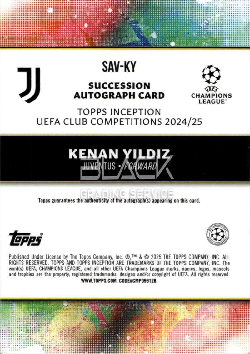 Rückseite – Topps UCC Inception